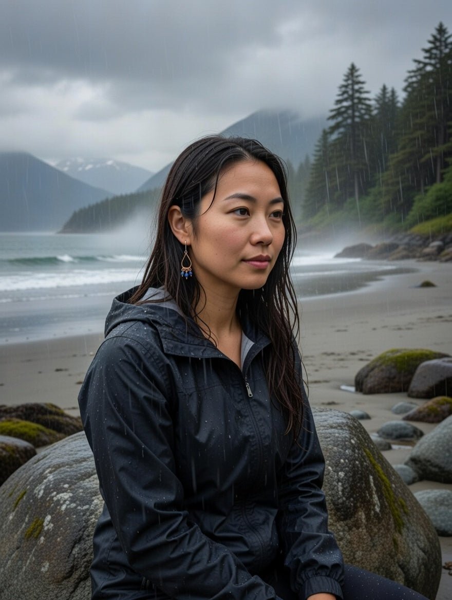 Beach Glass Teardrop Hoops - Juneau Gold Online