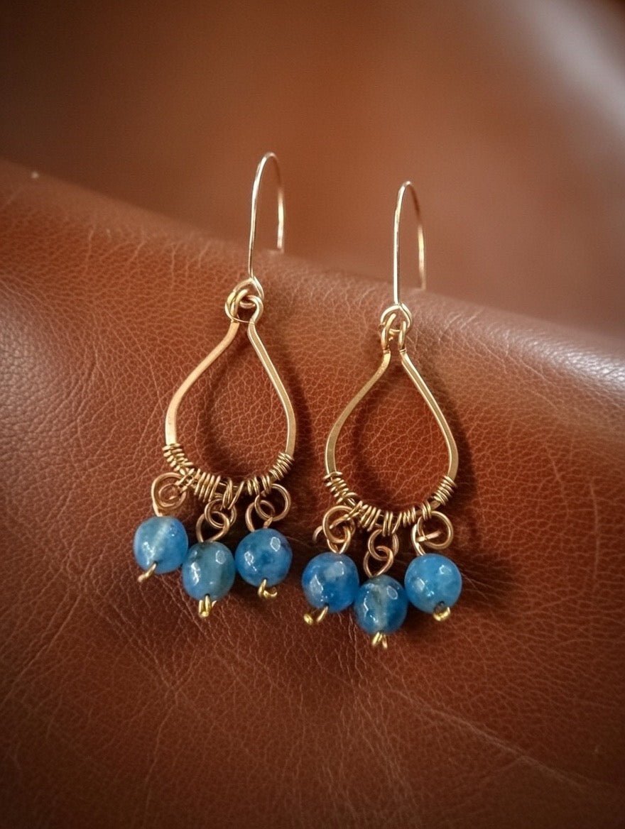 Beach Glass Teardrop Hoops - Juneau Gold Online