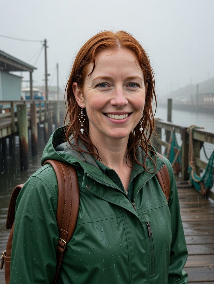 Golden Ratio Sea Swirl Earrings for Alaskan Rugged Women - Juneau Gold Online