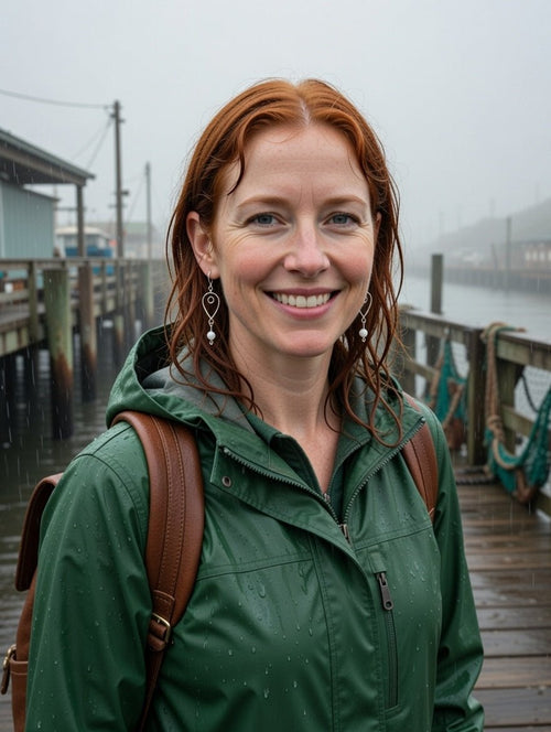 Golden Ratio Sea Swirl Earrings for Alaskan Rugged Women - Juneau Gold Online