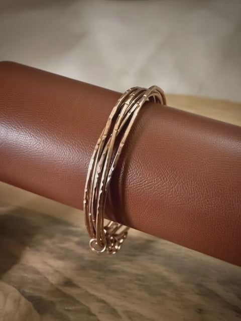 Copper Mountain Hammered Bracelet Hoops